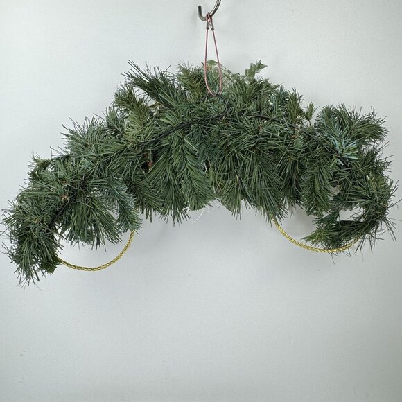 Artificial Evergreen Pinecone Holiday Swag with Gold and Pearl Accents 23"x12" - Picture 4 of 7